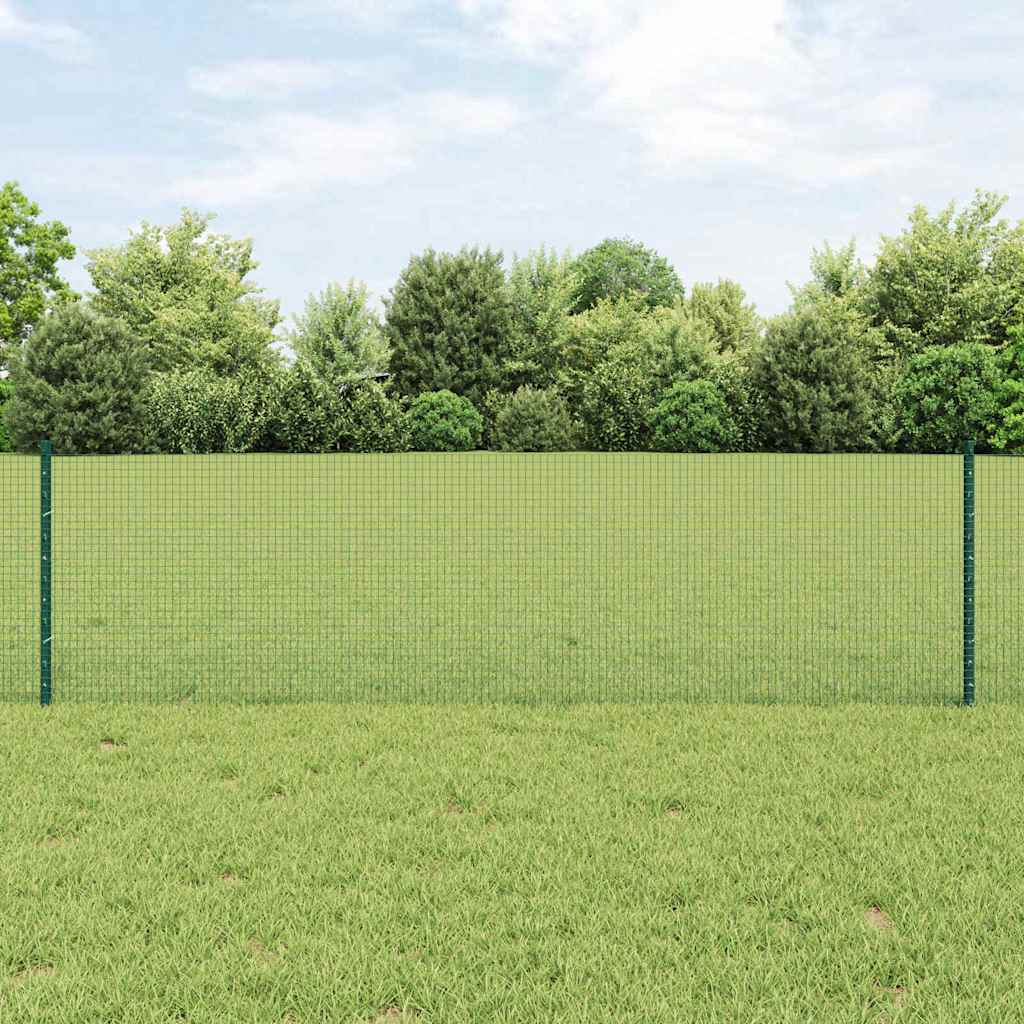 Clôture Vidaxxl avec poteau vert 0,6 x 10 m acier et PVC