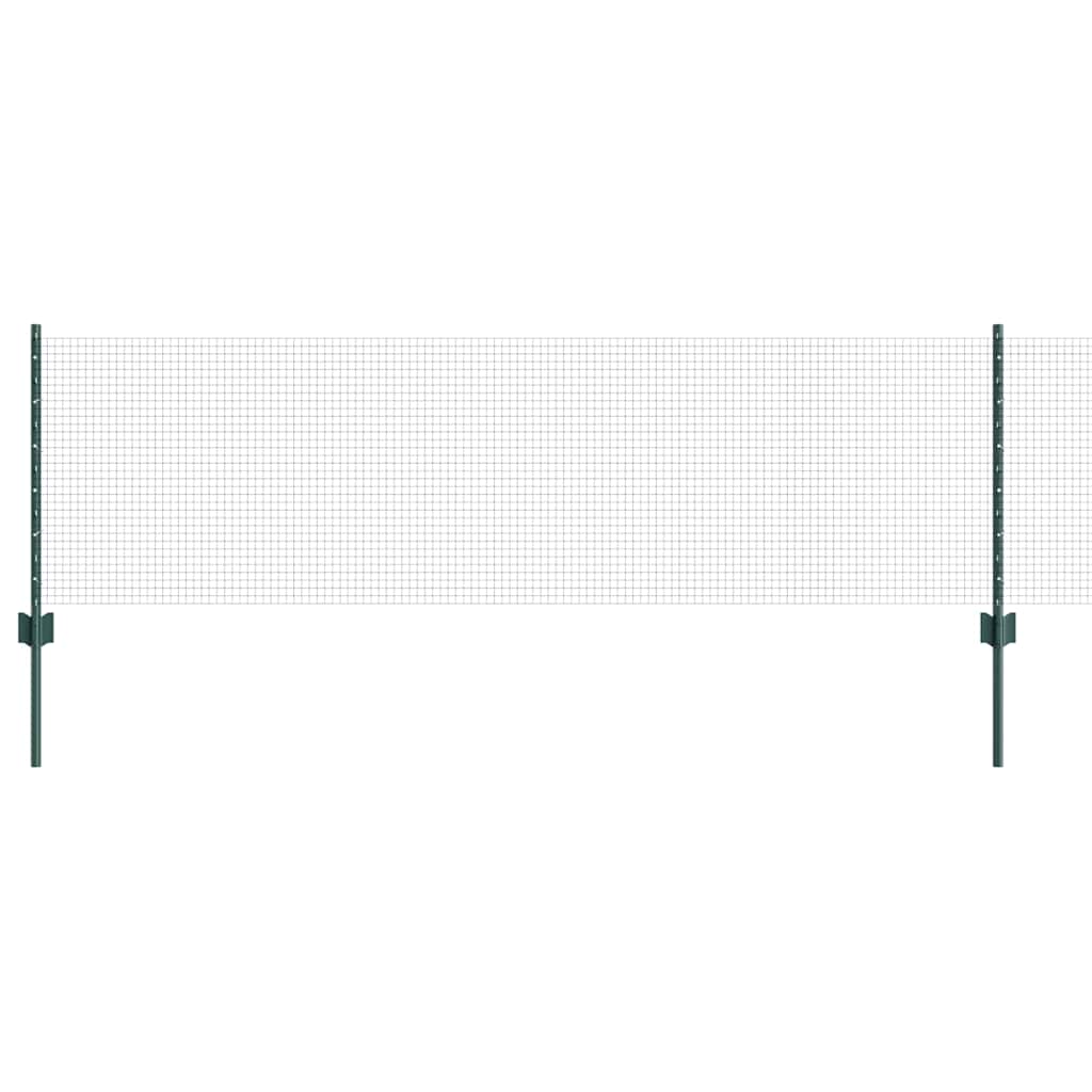 Clôture Vidaxxl avec poteau vert 0,6 x 10 m acier et PVC
