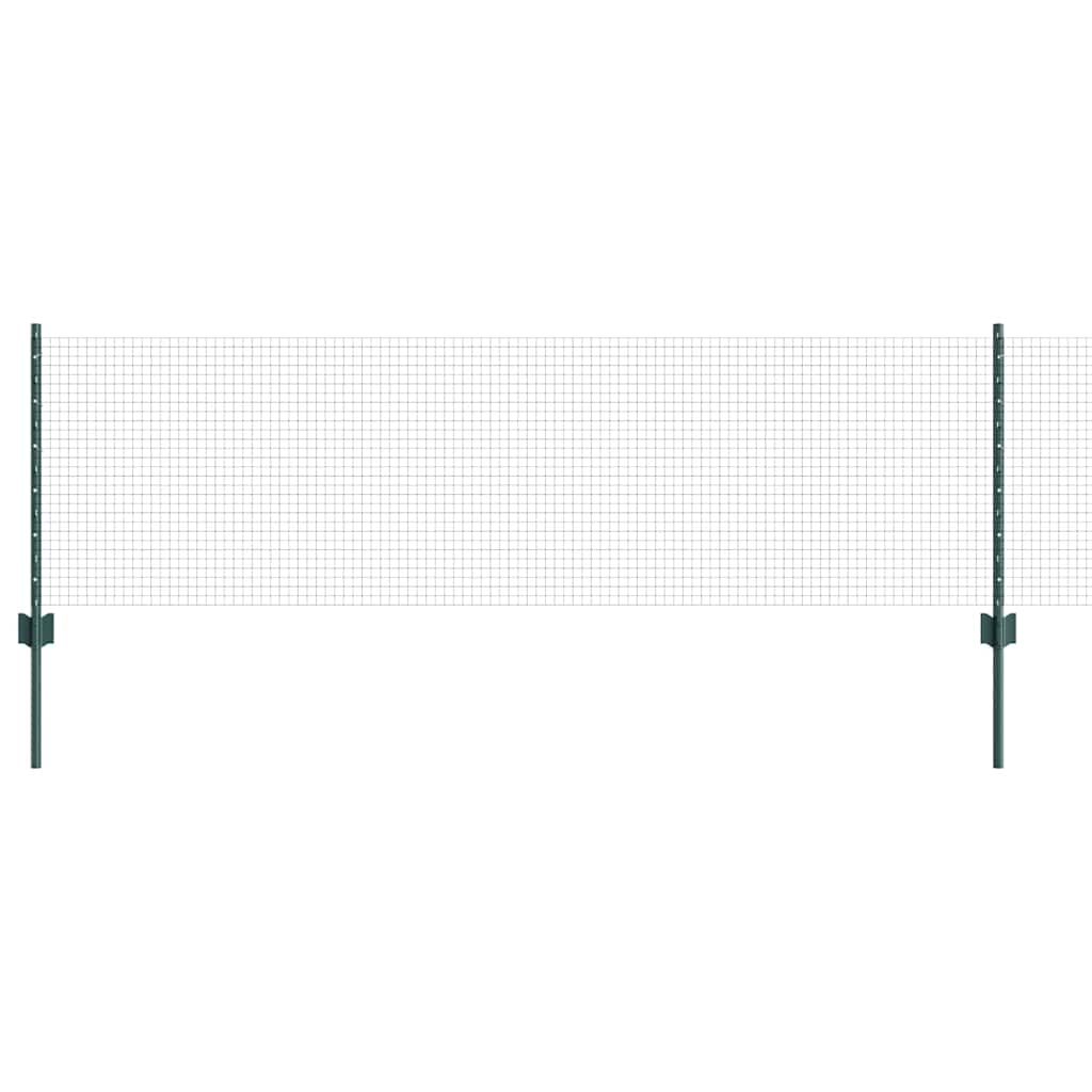 Clôture Vidaxxl avec poteau vert 0,6 x 10 m acier et PVC