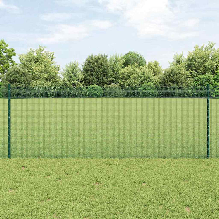 Clôture Vidaxl avec poteau vert 0,8 x 10 m acier et PVC