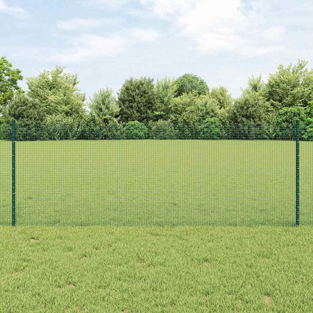 Clôture Vidaxl avec poteau vert 0,8 x 10 m acier et PVC