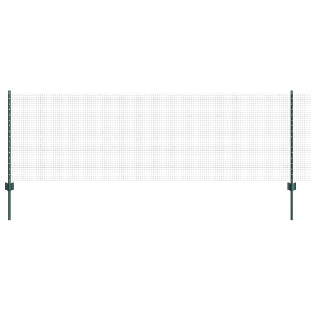 Clôture Vidaxl avec poteau vert 0,8 x 10 m acier et PVC