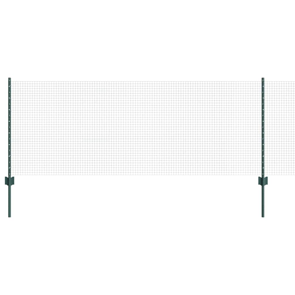 Clôture Vidaxl avec poteau vert 0,8 x 10 m acier et PVC