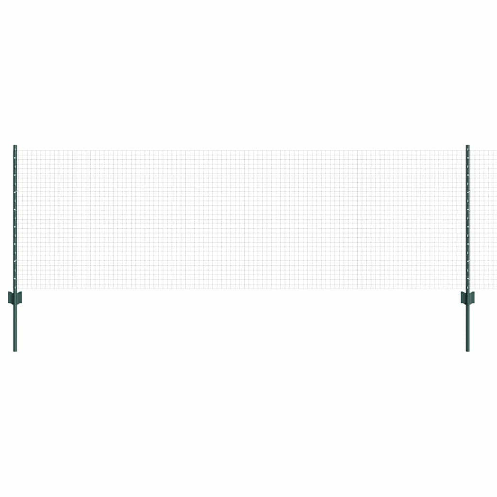 Clôture Vidaxl avec poteau vert 0,8 x 10 m acier et PVC