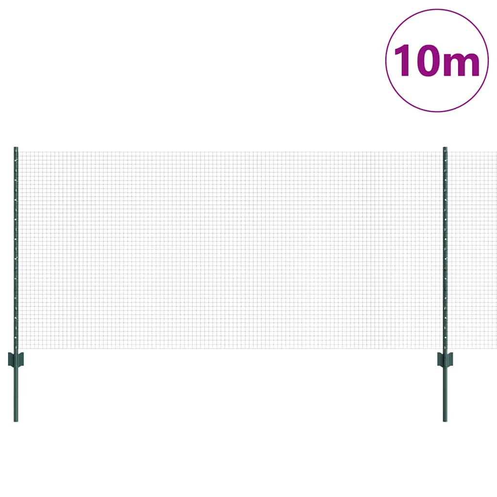 Clôture Vidaxxl avec poteau vert 1 x 10 m en acier