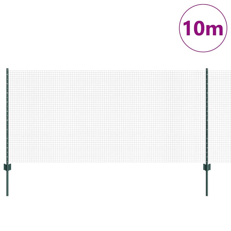 Clôture Vidaxxl avec poteau vert 1 x 10 m en acier