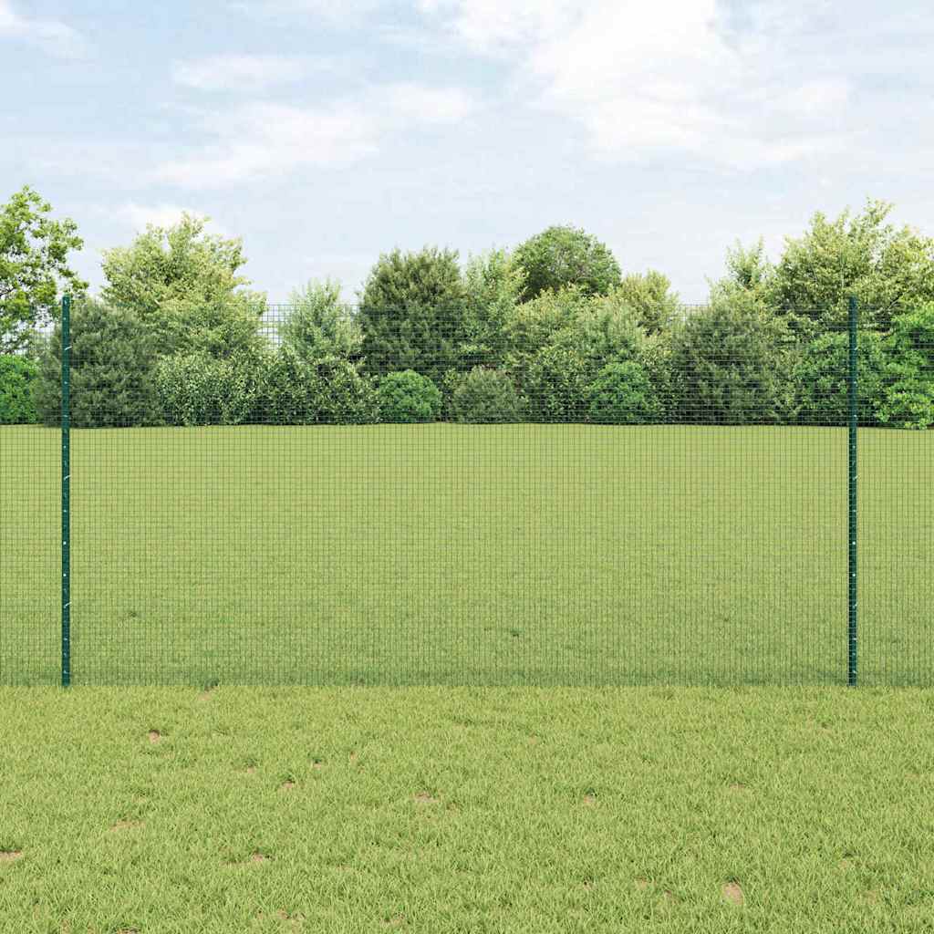 Clôture Vidaxxl avec poteau vert 1,2 x 10 m acier et PVC