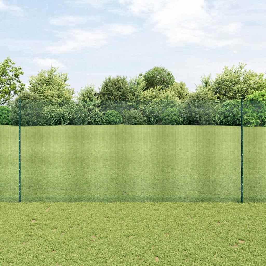 Clôture Vidaxxl avec poteau vert 1,4 x 10 m acier et PVC