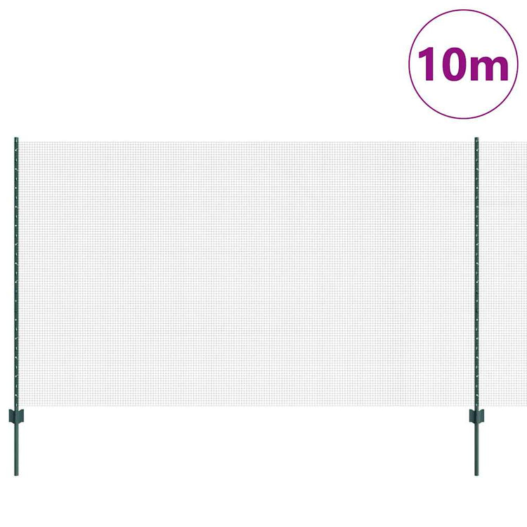 Clôture Vidaxxl avec poteau vert 1,4 x 10 m acier et PVC