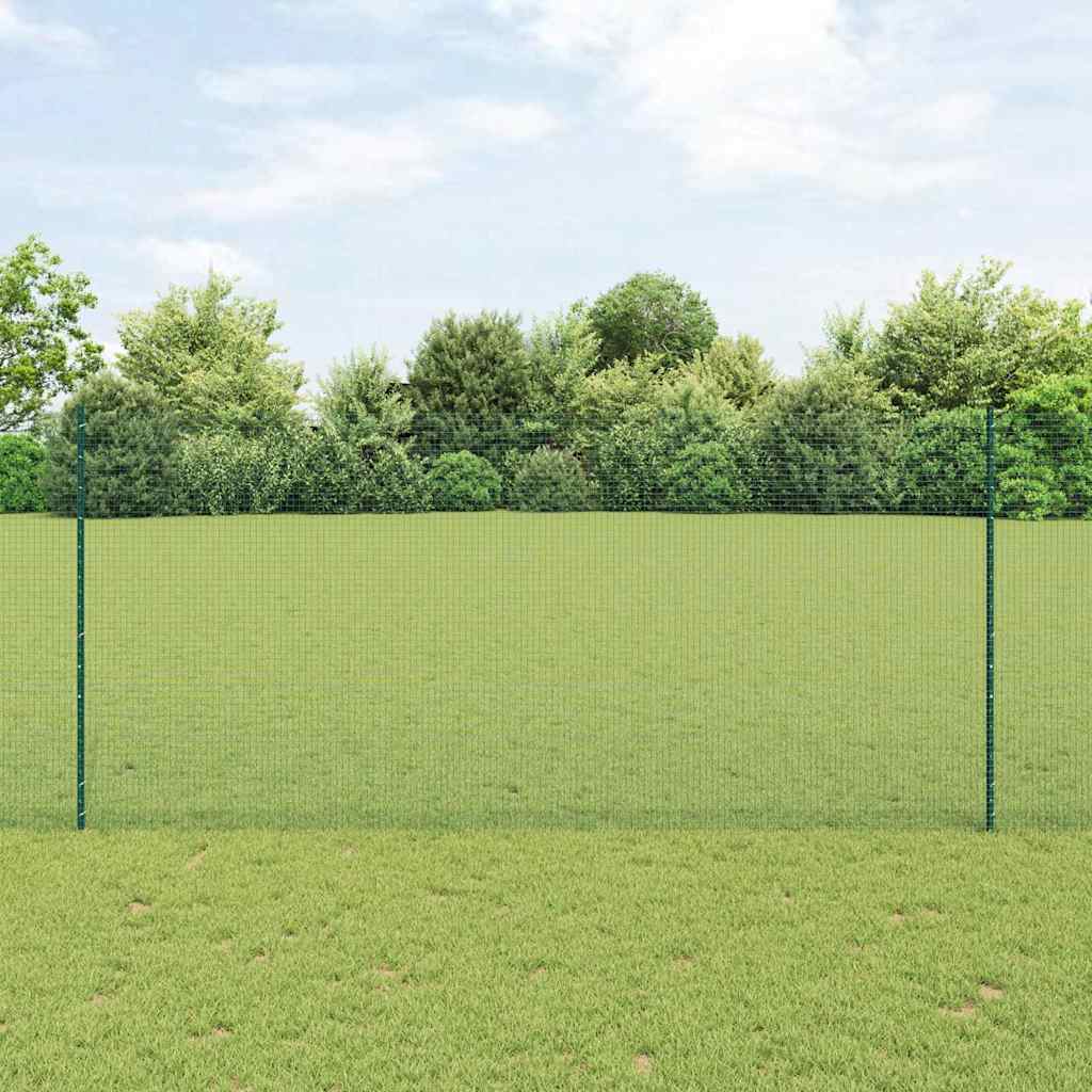 Clôture Vidaxxl avec poteau vert 1,4 x 10 m acier et PVC