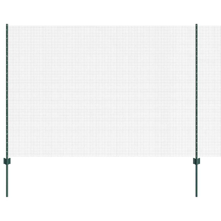 Clôture Vidaxl avec poteau vert 1,6 x 10 m acier et PVC