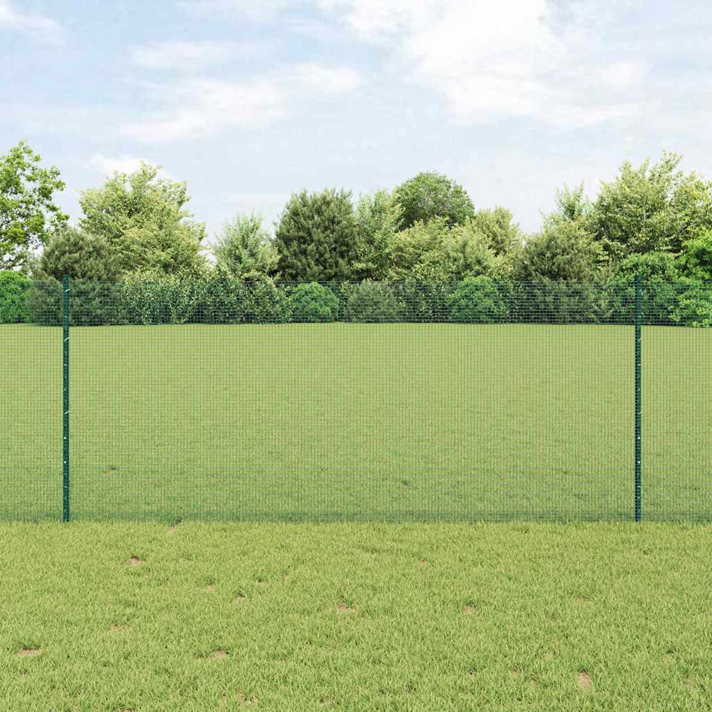 Clôture Vidaxxl avec poteau vert 1 x 25 m en acier