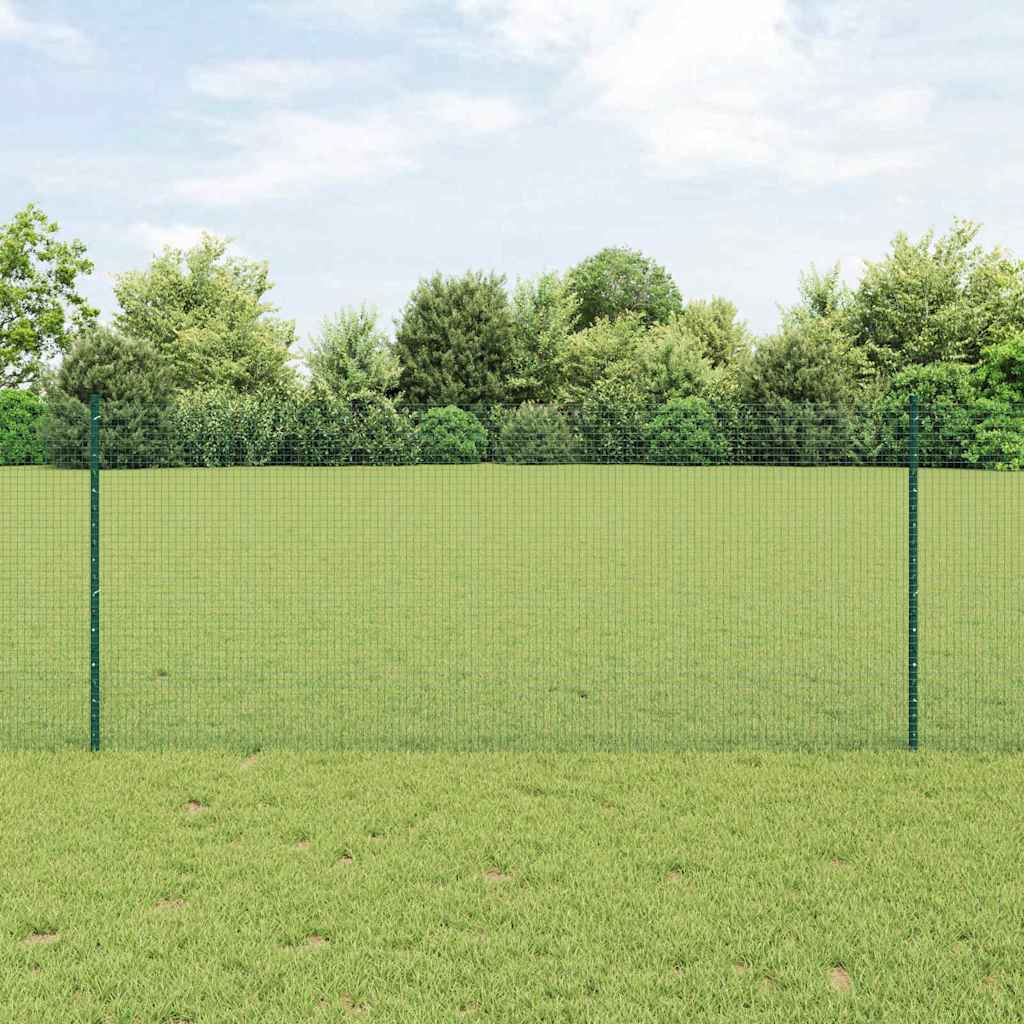 Clôture Vidaxxl avec poteau vert 1 x 25 m en acier