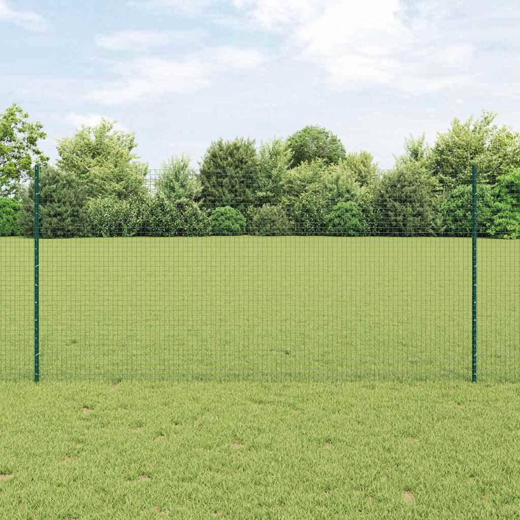 Clôture Vidaxl avec poteau vert 1,2 x 25 m acier et PVC
