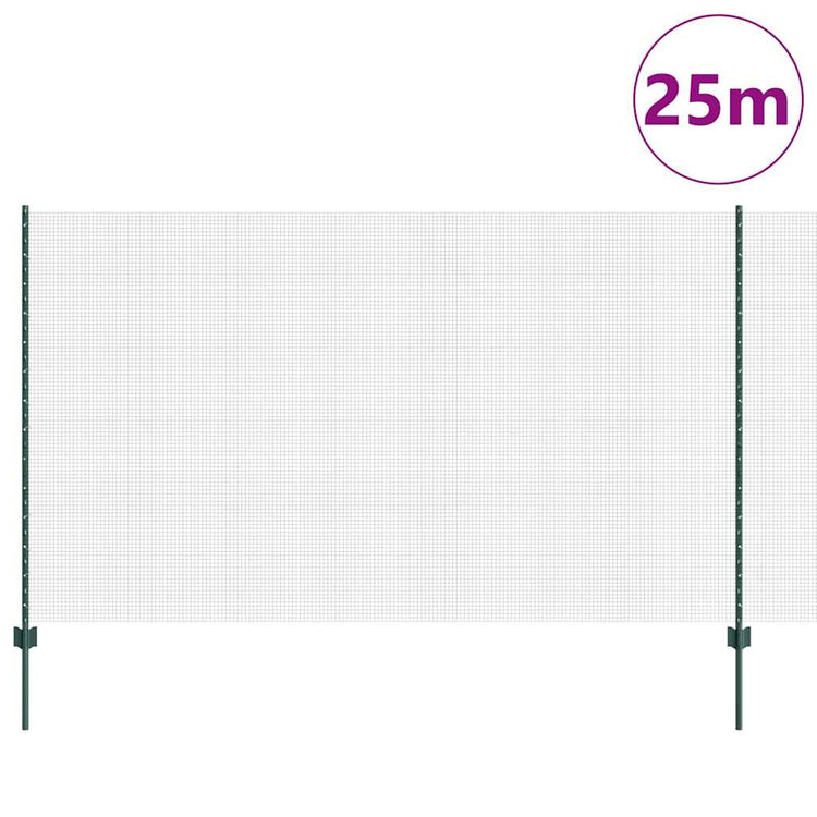 Clôture Vidaxxl avec poteau vert 1,4 x 25 m acier et PVC