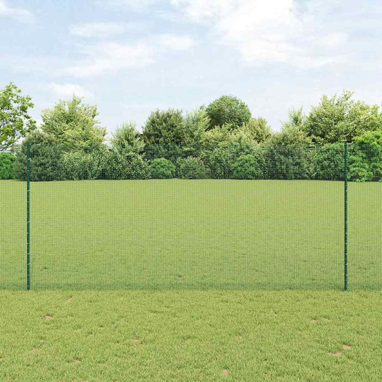 Clôture Vidaxxl avec poteau vert 1,4 x 25 m acier et PVC