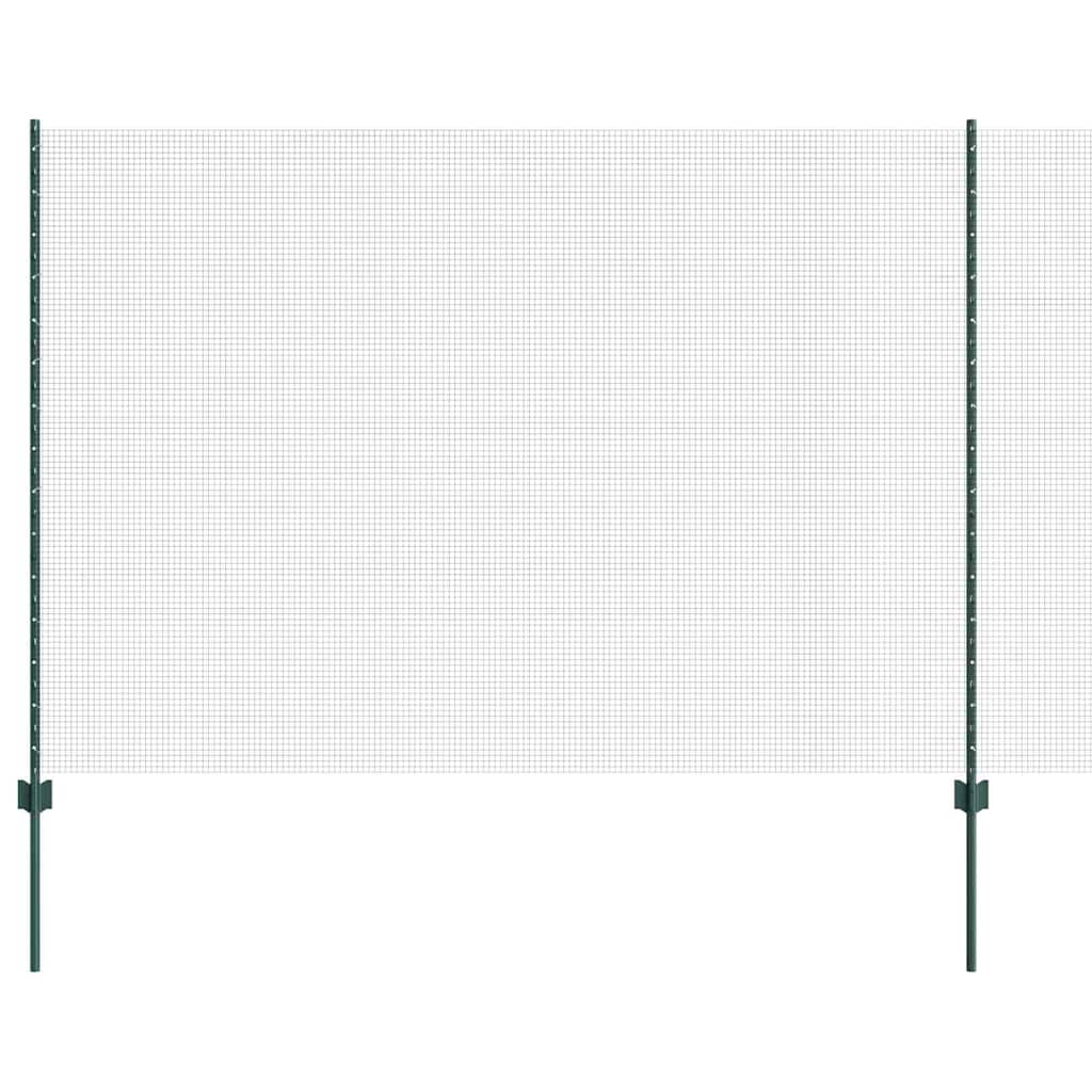 Clôture Vidaxl avec poteau vert 1,6 x 25 m acier et PVC
