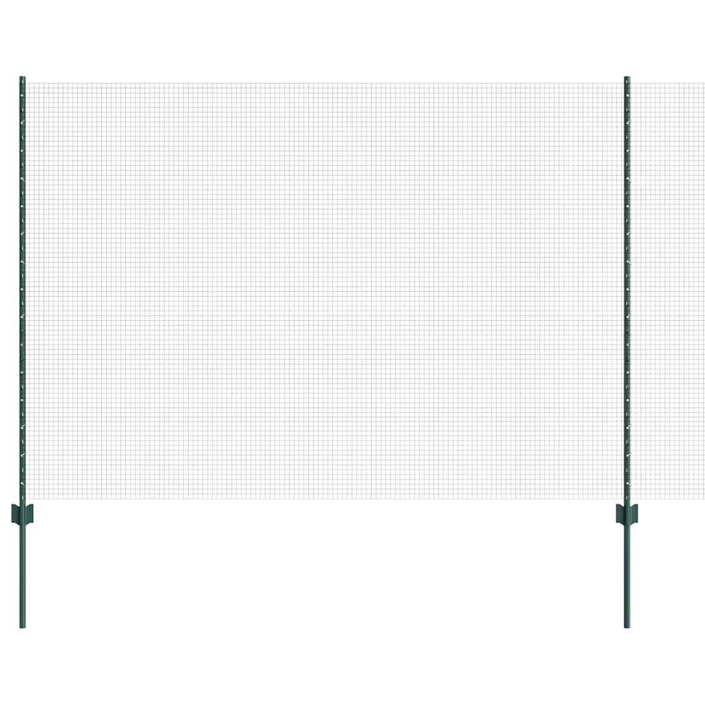 Clôture Vidaxl avec poteau vert 1,6 x 25 m acier et PVC