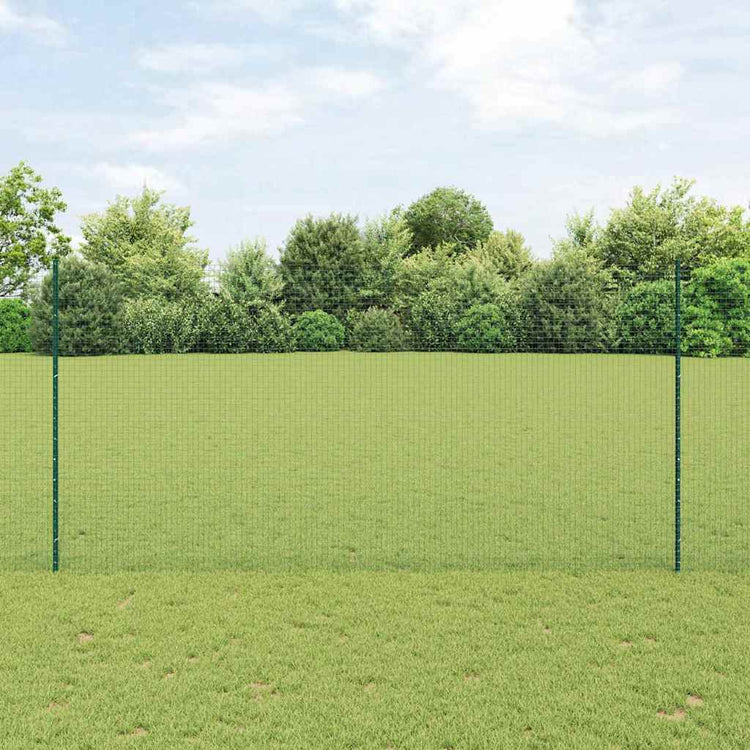 Clôture Vidaxl avec poteau vert 1,6 x 25 m acier et PVC