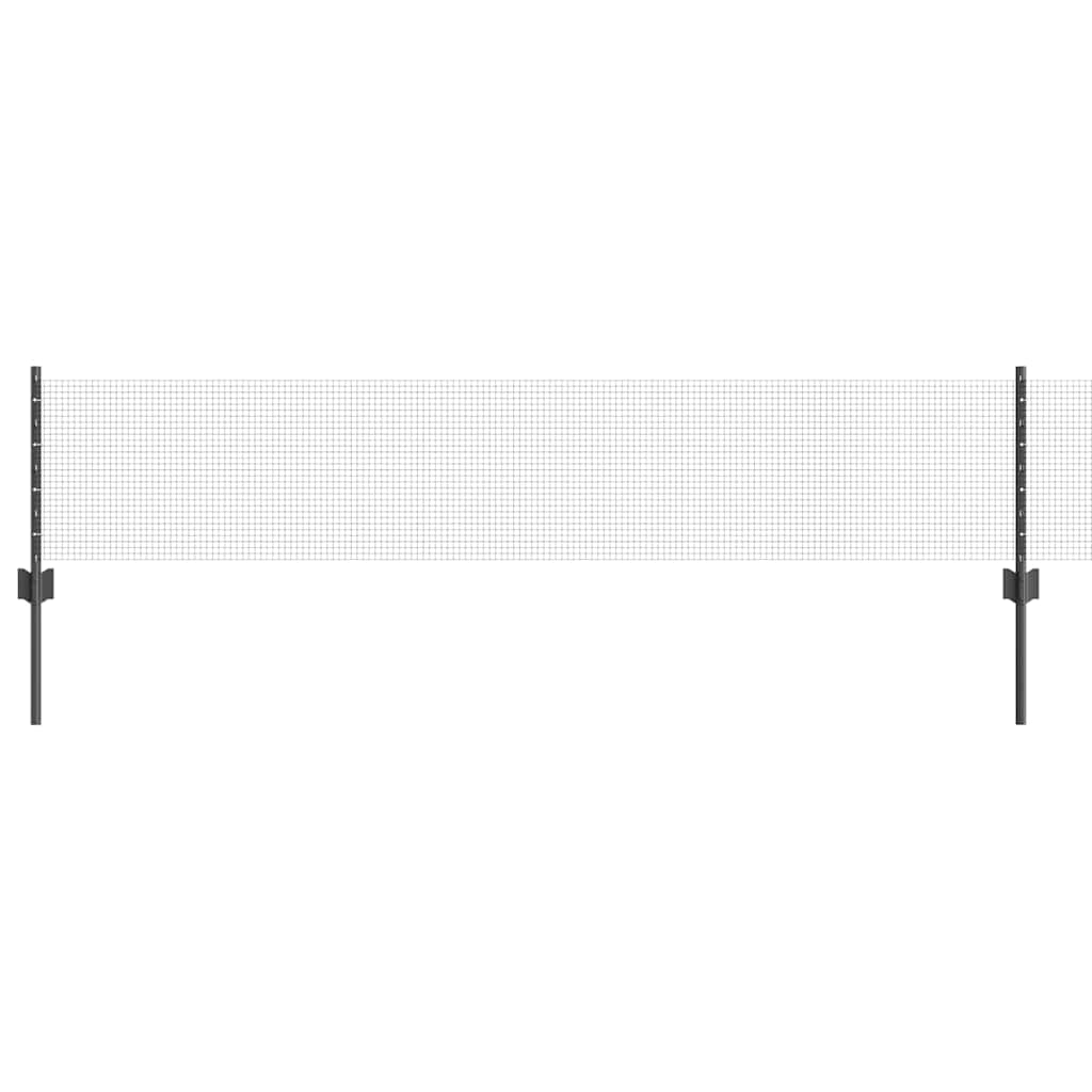 Clôture Vidaxl avec poteau gris 0,4 x 10 m acier et PVC