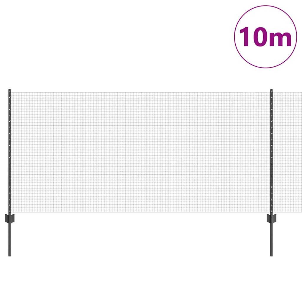 Vidaxxl clôture avec poteau gris 1 x 10 m acier