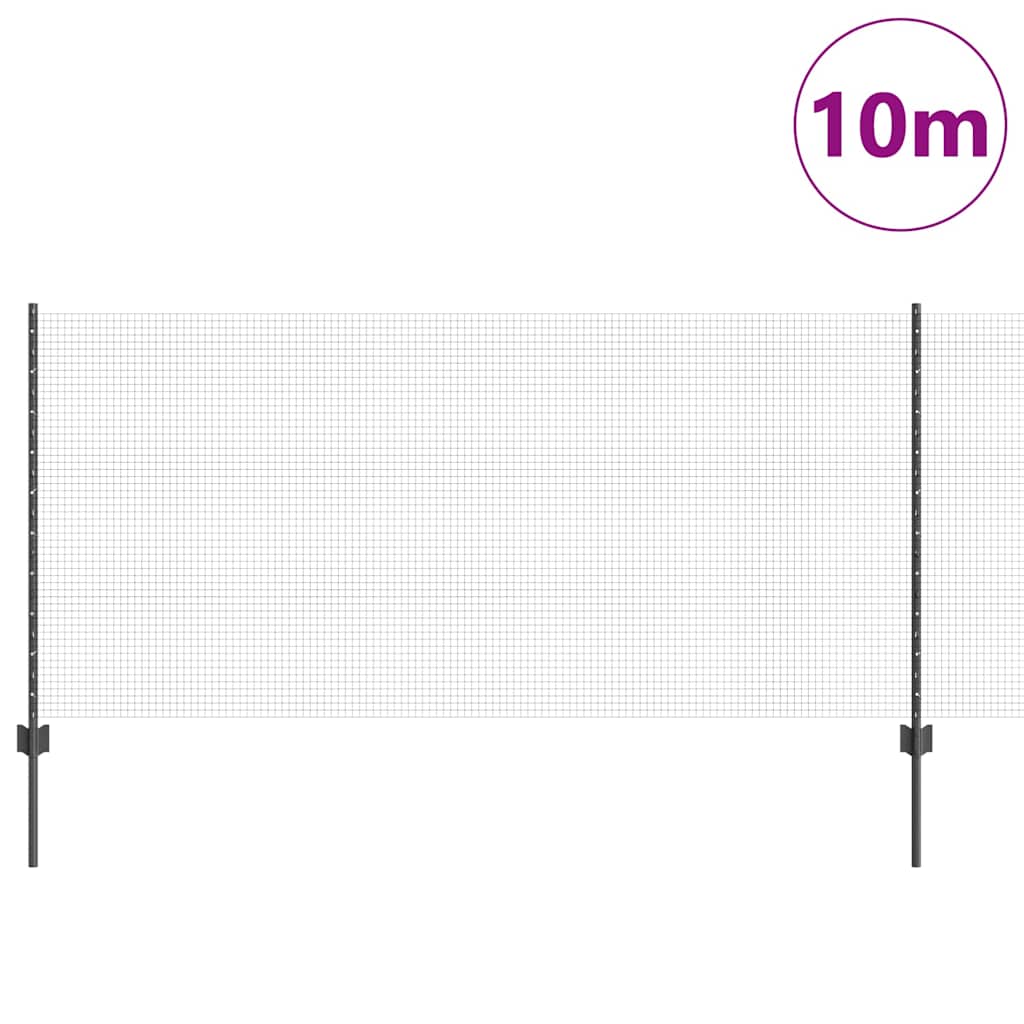 Vidaxxl clôture avec poteau gris 1 x 10 m acier