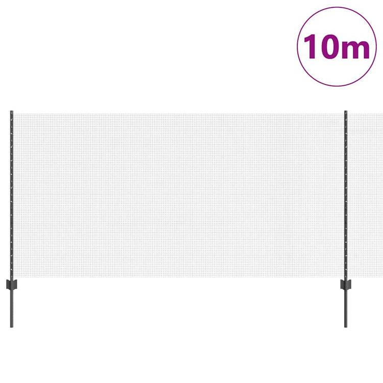 Clôture Vidaxl avec poteau gris 1,2 x 10 m acier et PVC
