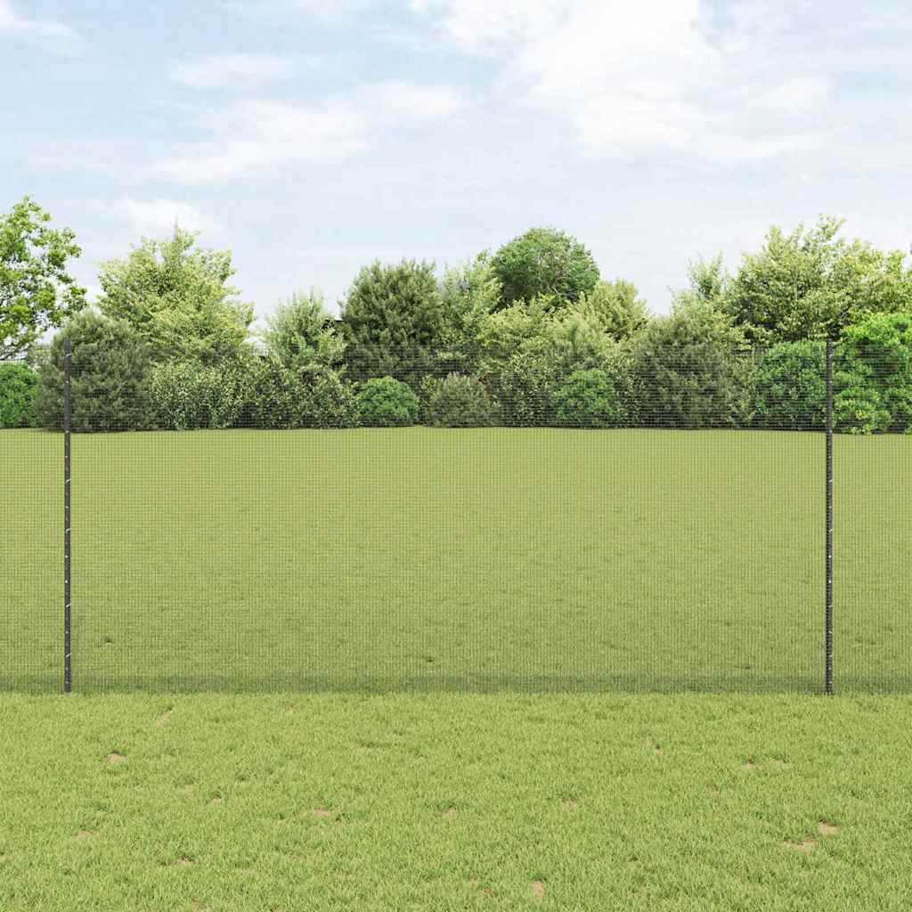 Clôture Vidaxl avec poteau gris 1,4 x 10 m acier et PVC