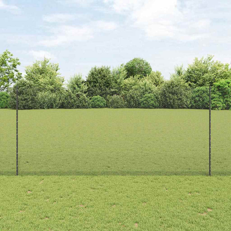 Clôture Vidaxl avec poteau gris 1,4 x 10 m acier et PVC