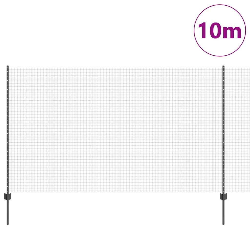 Clôture Vidaxl avec poteau gris 1,4 x 10 m acier et PVC