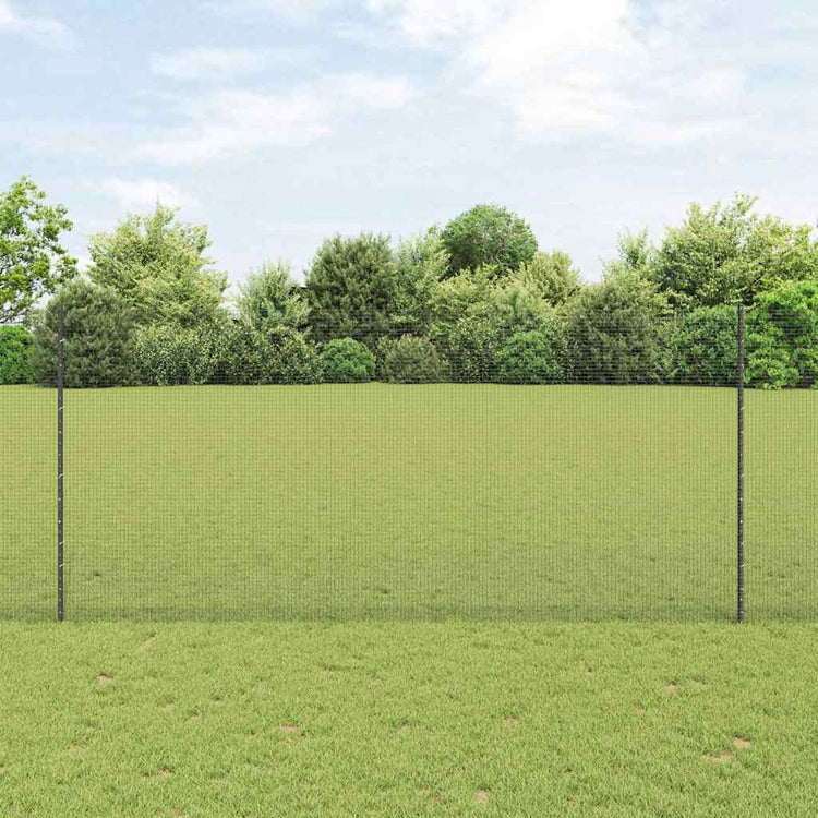 Clôture Vidaxl avec poteau gris 1,4 x 10 m acier et PVC