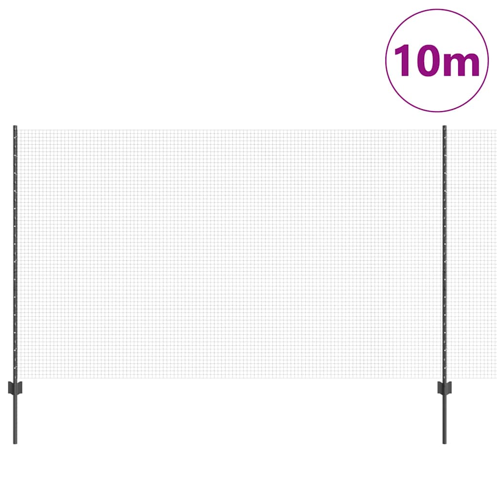 Clôture Vidaxl avec poteau gris 1,4 x 10 m acier et PVC