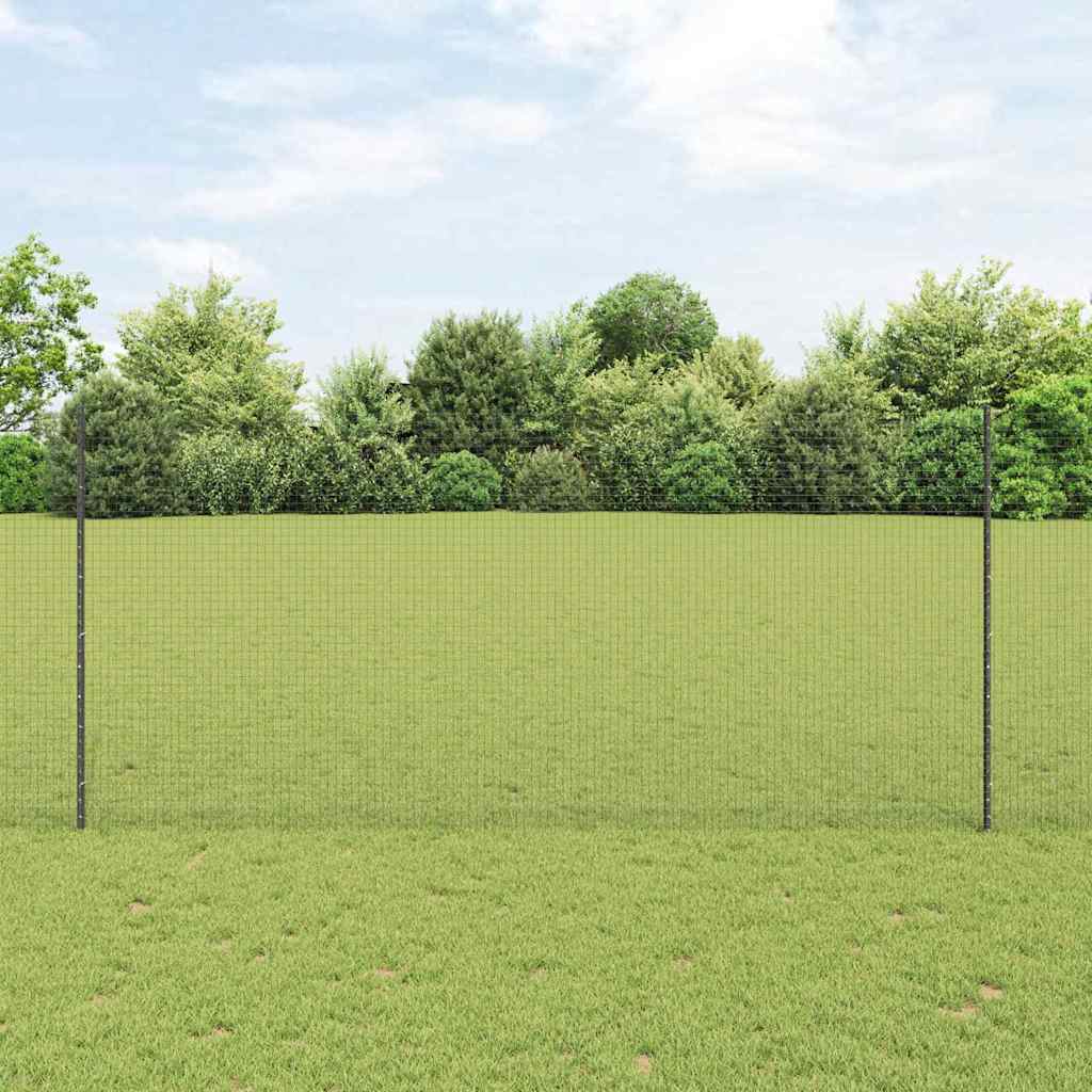 Clôture Vidaxl avec poteau gris 1,4 x 10 m acier et PVC
