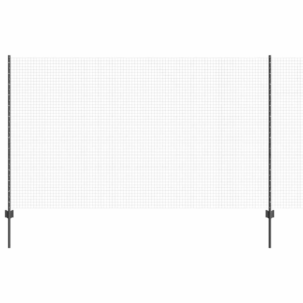 Clôture Vidaxl avec poteau gris 1,4 x 10 m acier et PVC