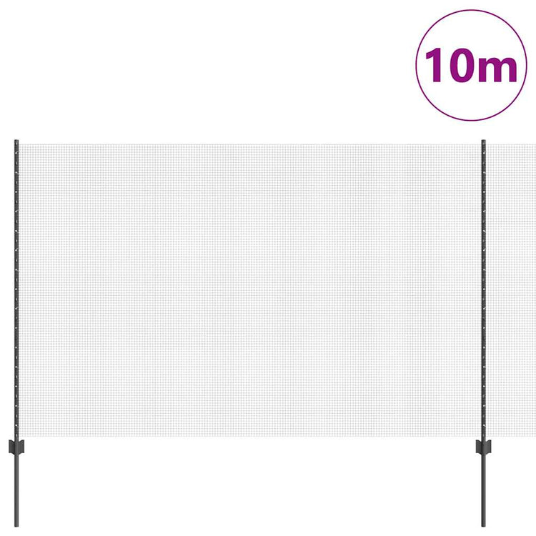 Clôture Vidaxl avec poteau gris 1,6 x 10 m acier et PVC