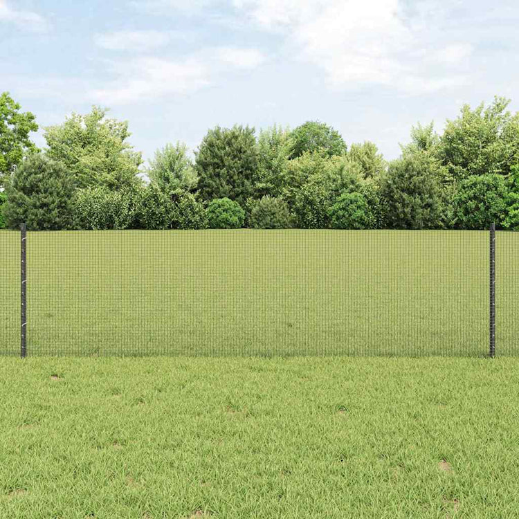 Clôture Vidaxl avec poteau gris 0,6 x 25 m acier et PVC