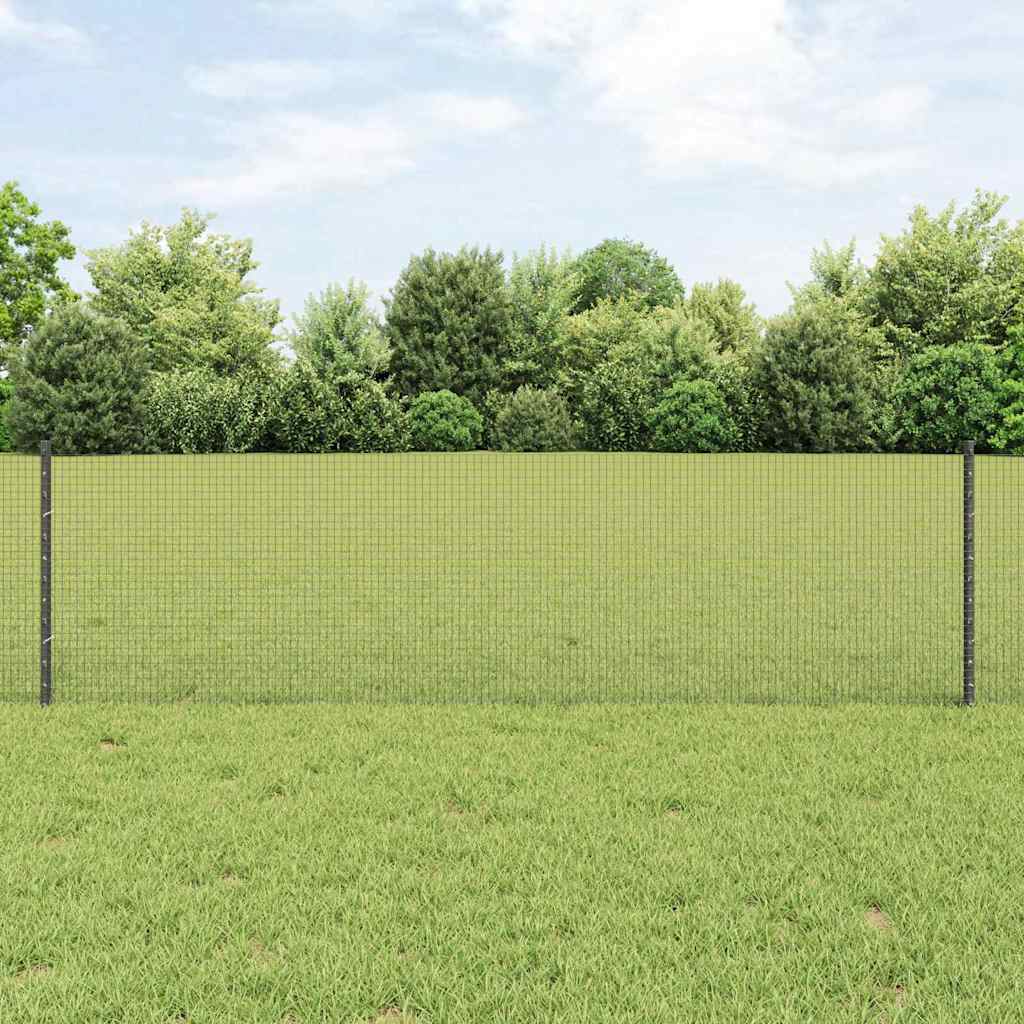 Clôture Vidaxl avec poteau gris 0,6 x 25 m acier et PVC