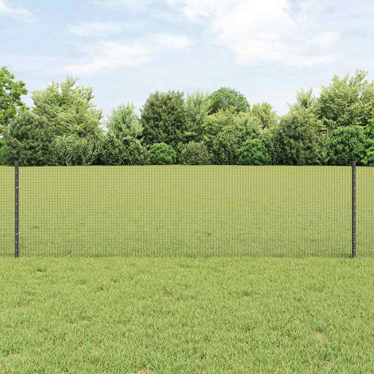 Clôture Vidaxl avec poteau gris 0,6 x 25 m acier et PVC