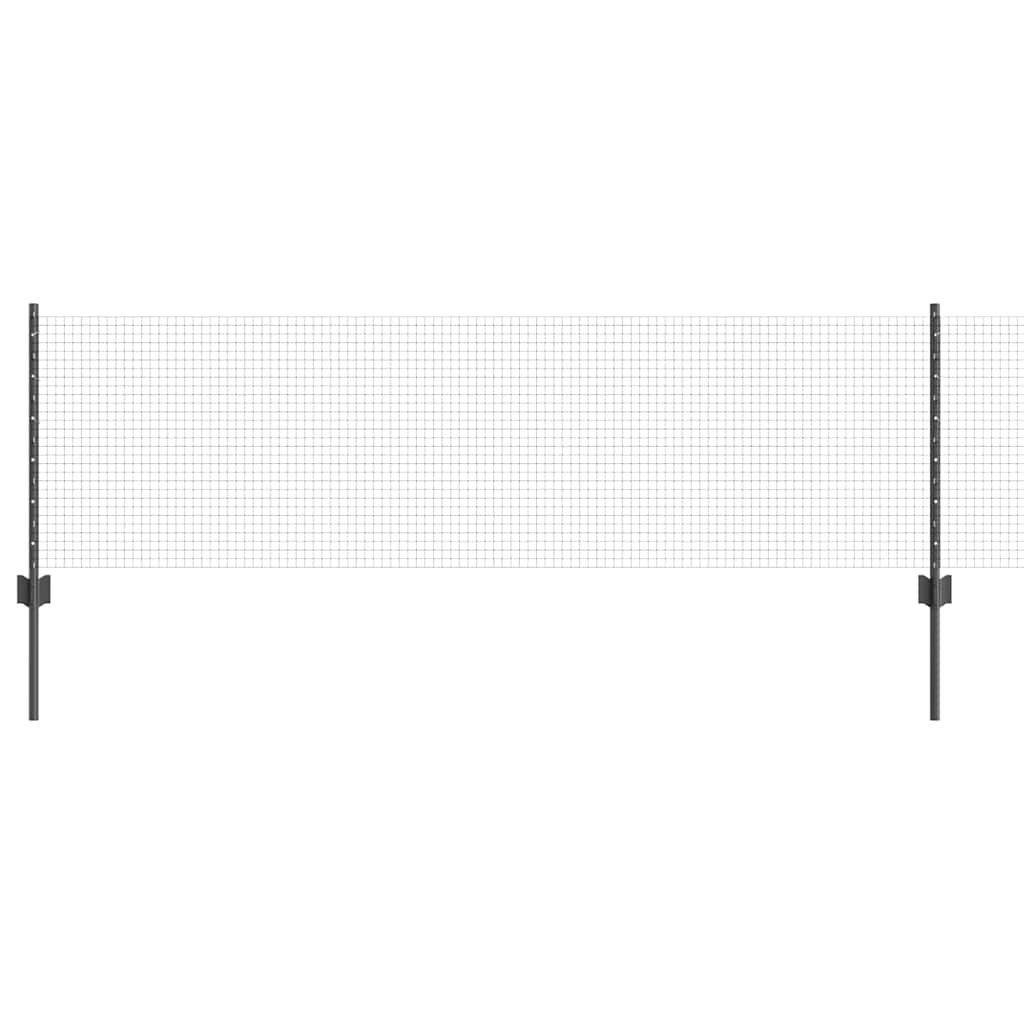 Clôture Vidaxl avec poteau gris 0,6 x 25 m acier et PVC