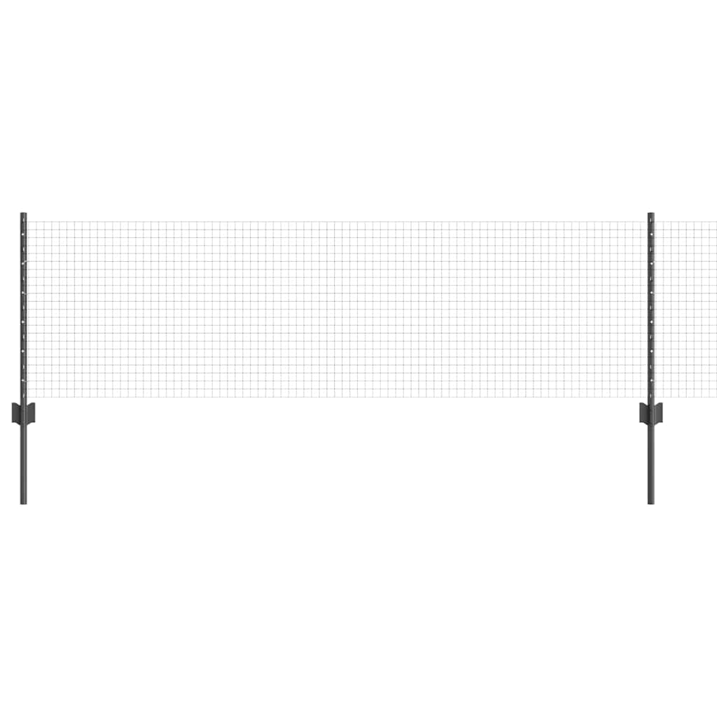 Clôture Vidaxl avec poteau gris 0,6 x 25 m acier et PVC