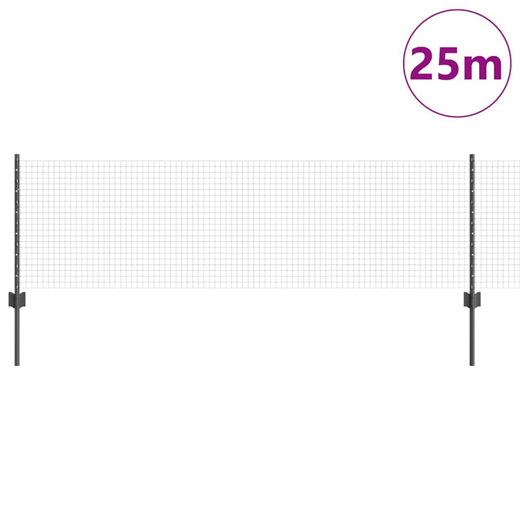 Clôture Vidaxl avec poteau gris 0,6 x 25 m acier et PVC