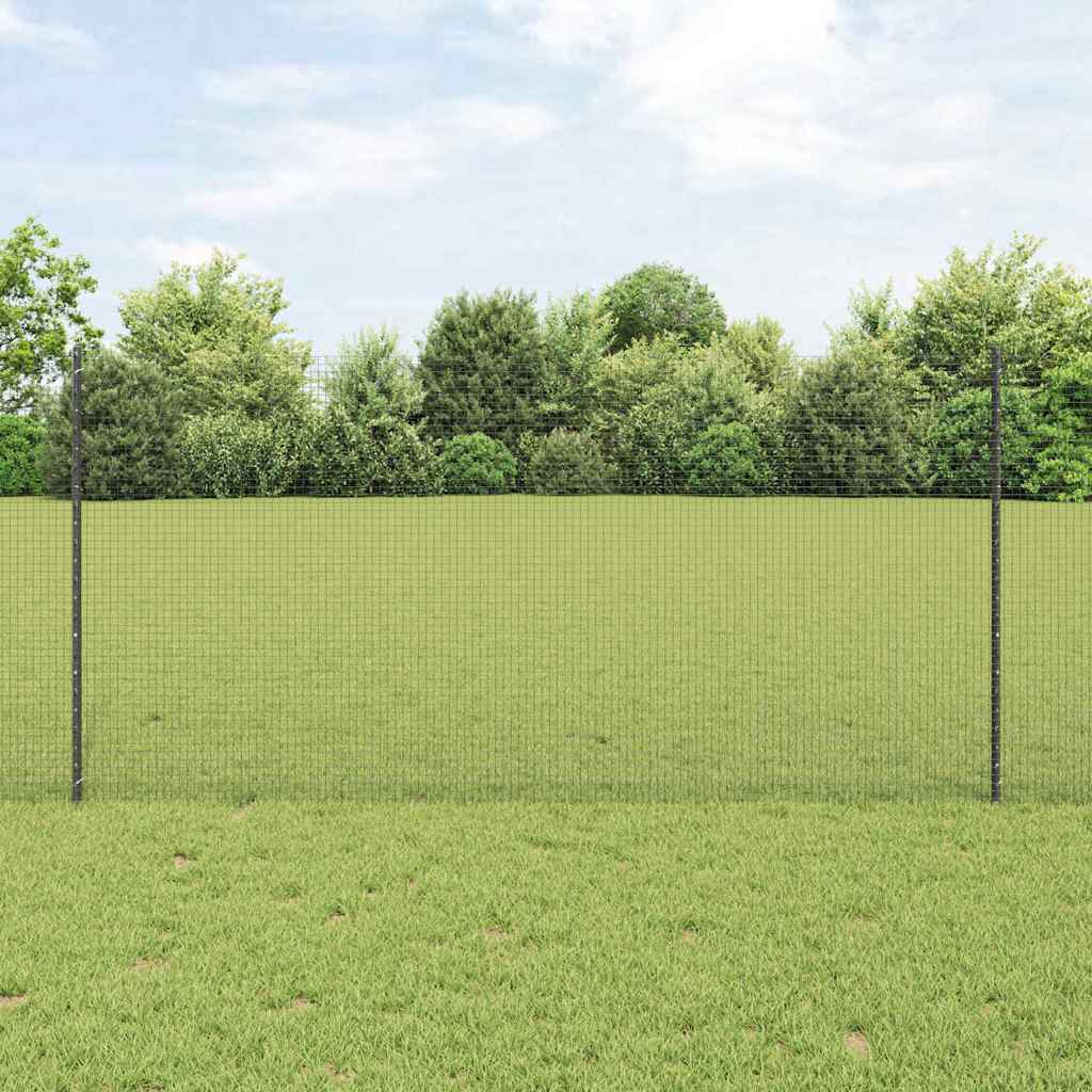 Clôture Vidaxl avec poteau gris 1,2 x 25 m acier et PVC