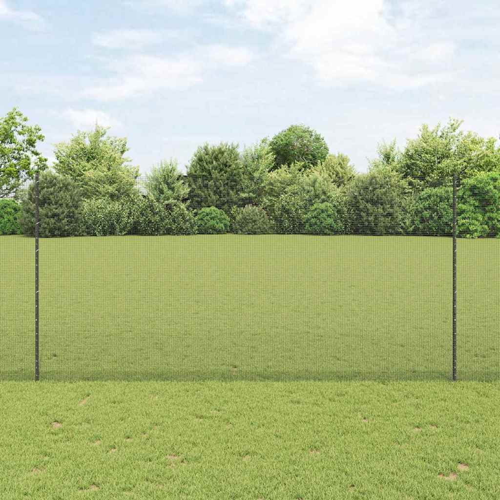 Clôture Vidaxl avec poteau gris 1,5 x 25 m en acier