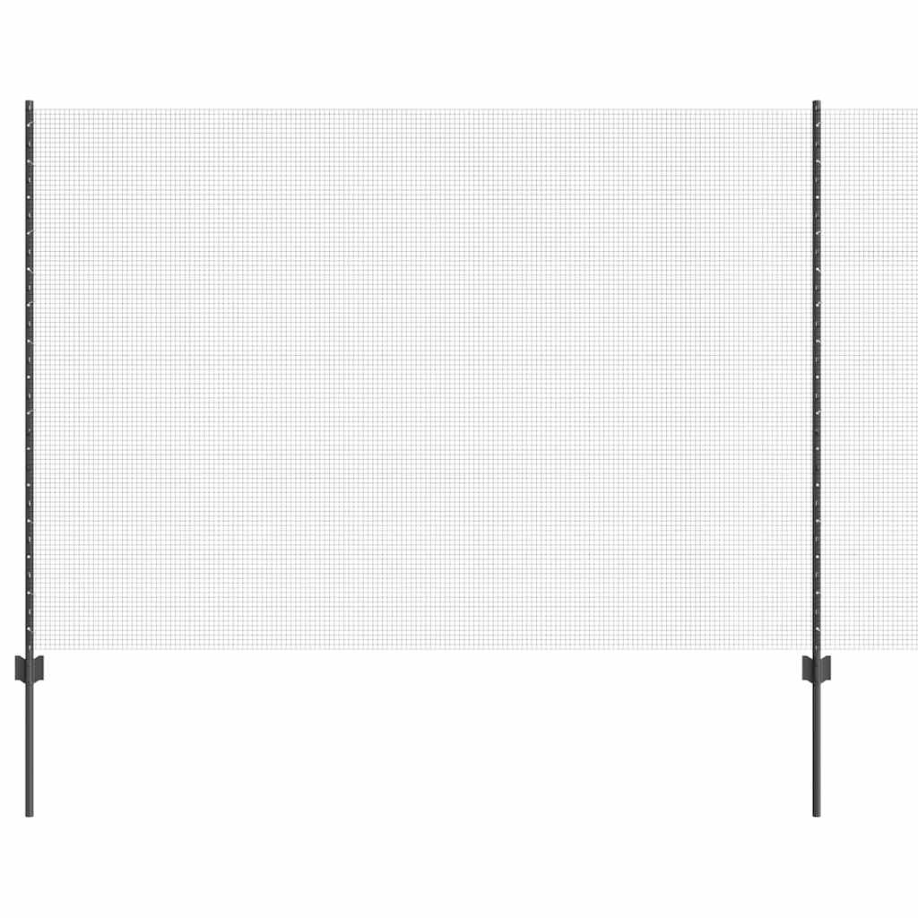 Clôture Vidaxl avec poteau gris 1,5 x 25 m en acier