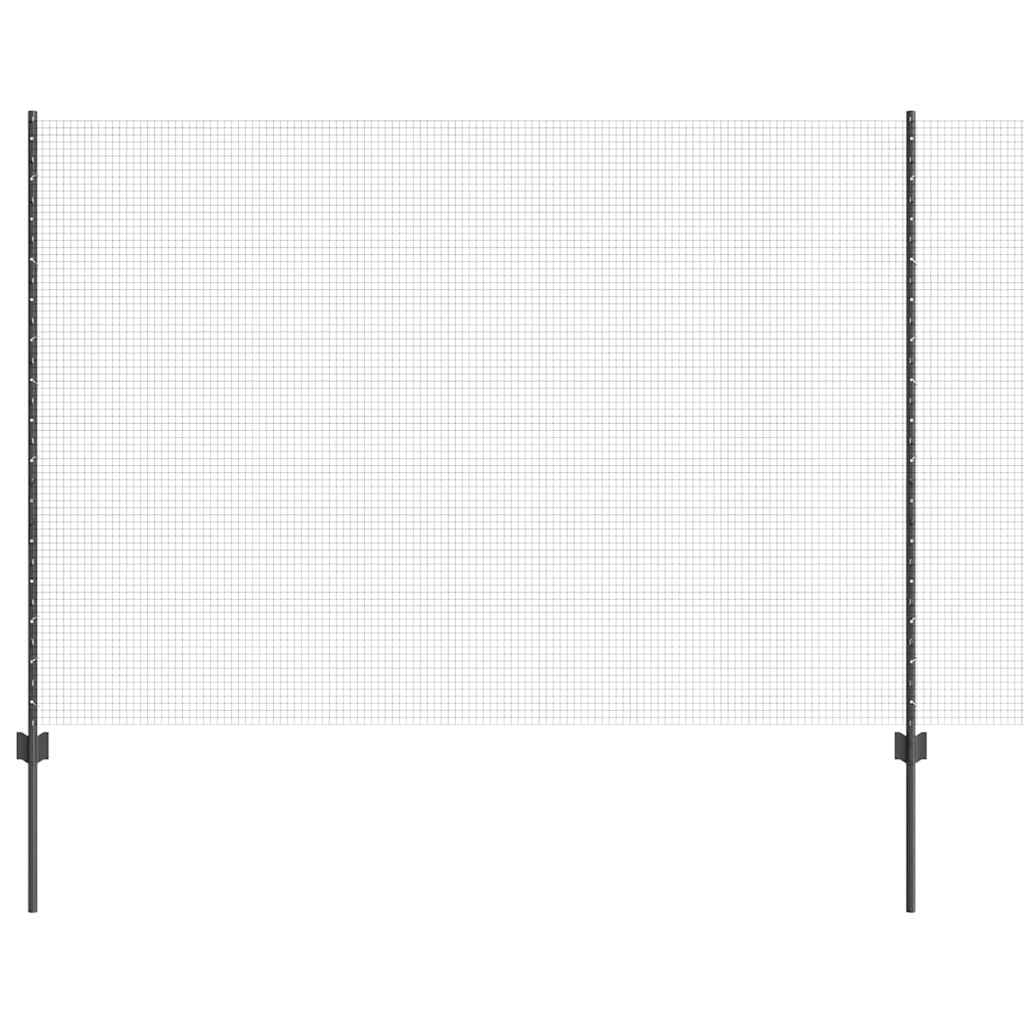 Clôture Vidaxl avec poteau gris 1,5 x 25 m acier et PVC