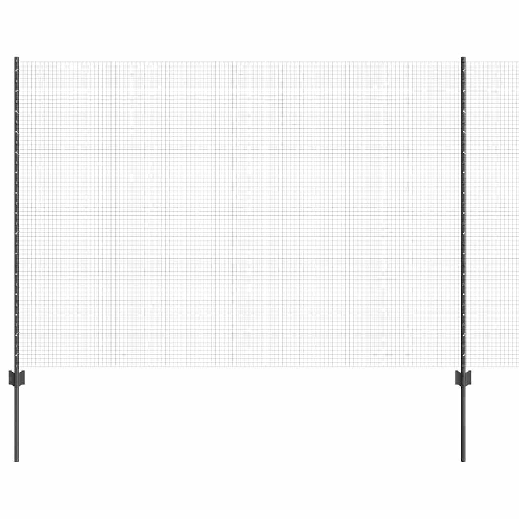 Clôture Vidaxl avec poteau gris 1,5 x 25 m en acier