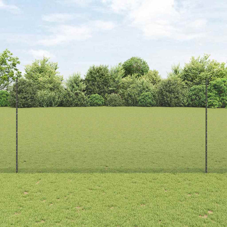 Clôture Vidaxl avec poteau gris 1,6 x 25 m acier et PVC