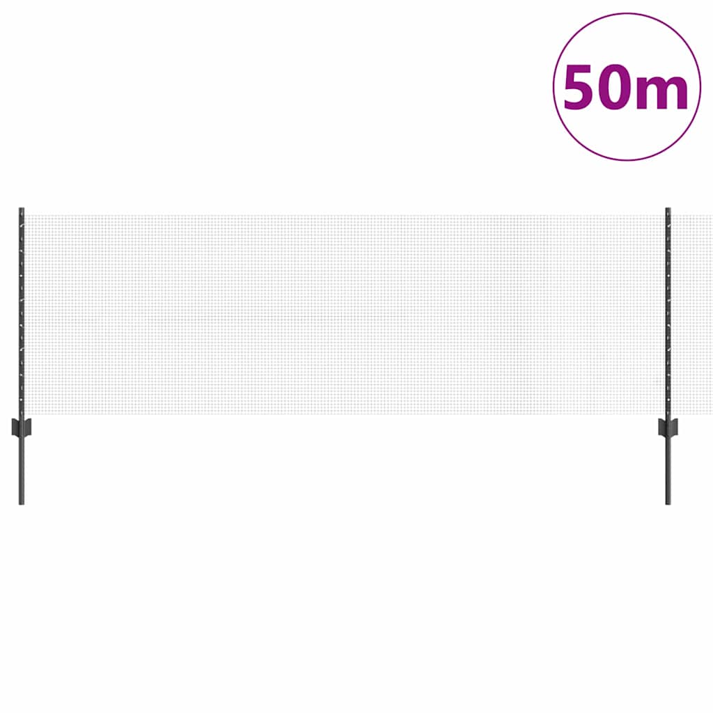 Clôture Vidaxl avec poteau gris 0,8 x 50 m acier et PVC