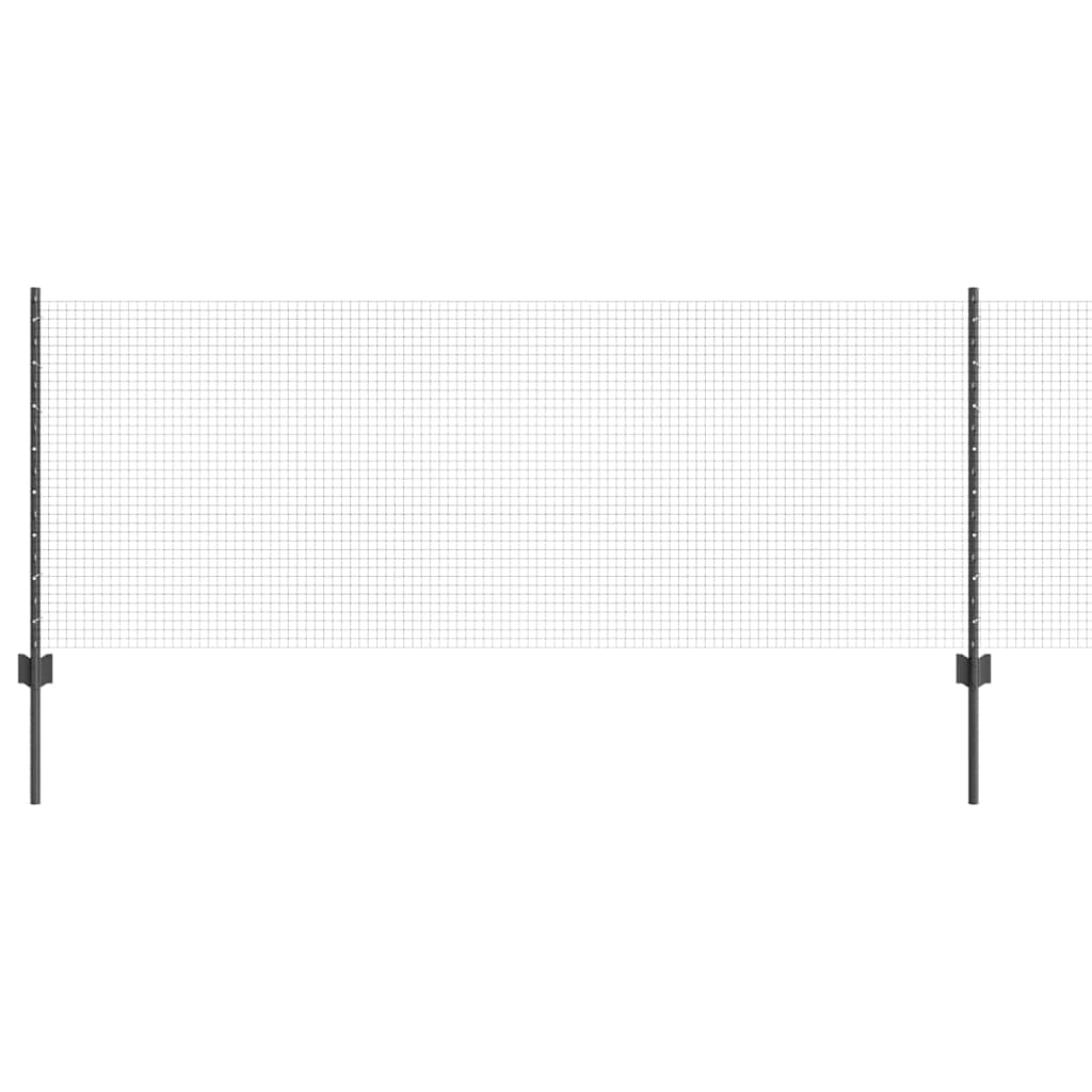 Clôture Vidaxl avec poteau gris 0,8 x 50 m acier et PVC