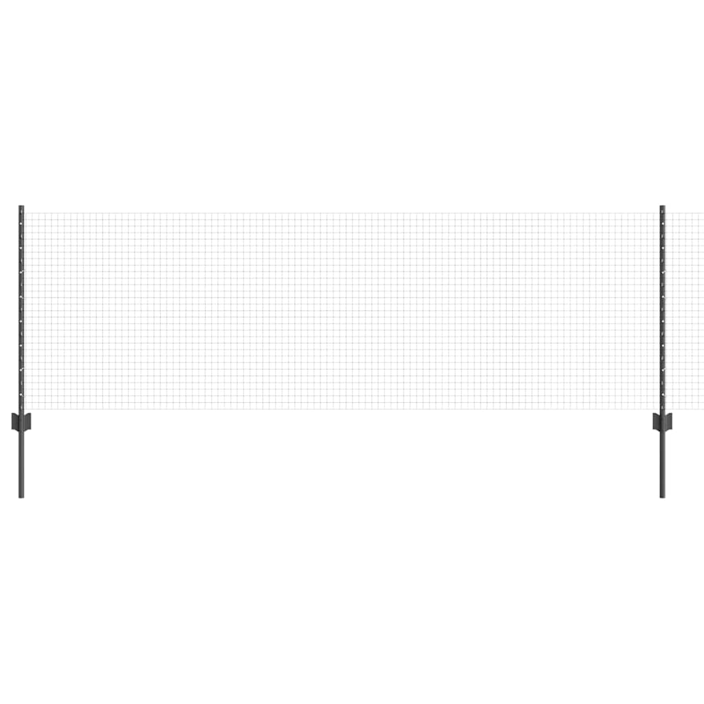 Clôture Vidaxl avec poteau gris 0,8 x 50 m acier et PVC